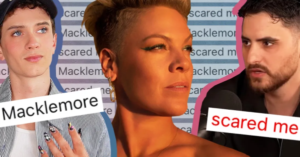 Naslovna slika podcasta s kolažem Matta, Mohammeda in P!ink ter napisom Macklemore scared me.