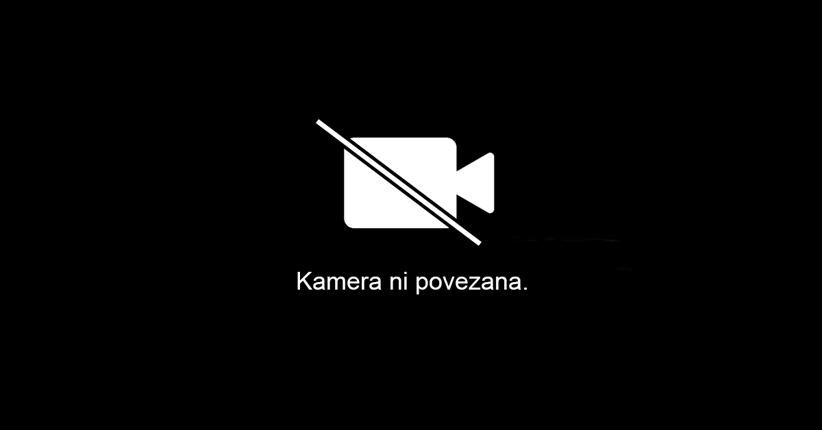 Simbol s prečrtano kamero in napis