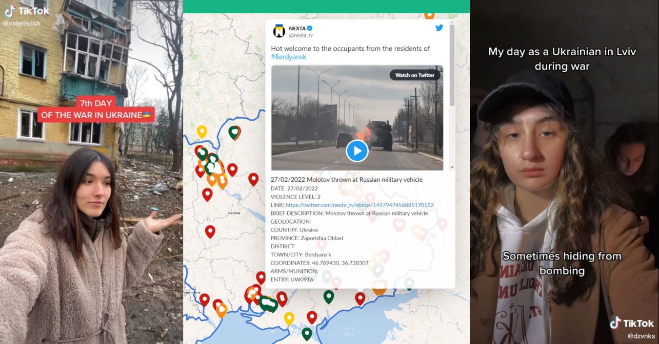 Najstniki na Tiktoku med vojno v Ukrajini