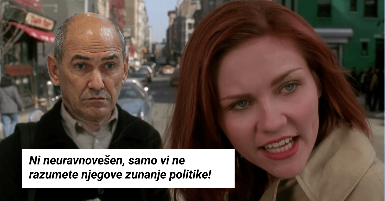 meme, kjjer ženska o Janši pravi: Ni neuravnovešen, samo vi ne razumete njegove zunanje politike!
