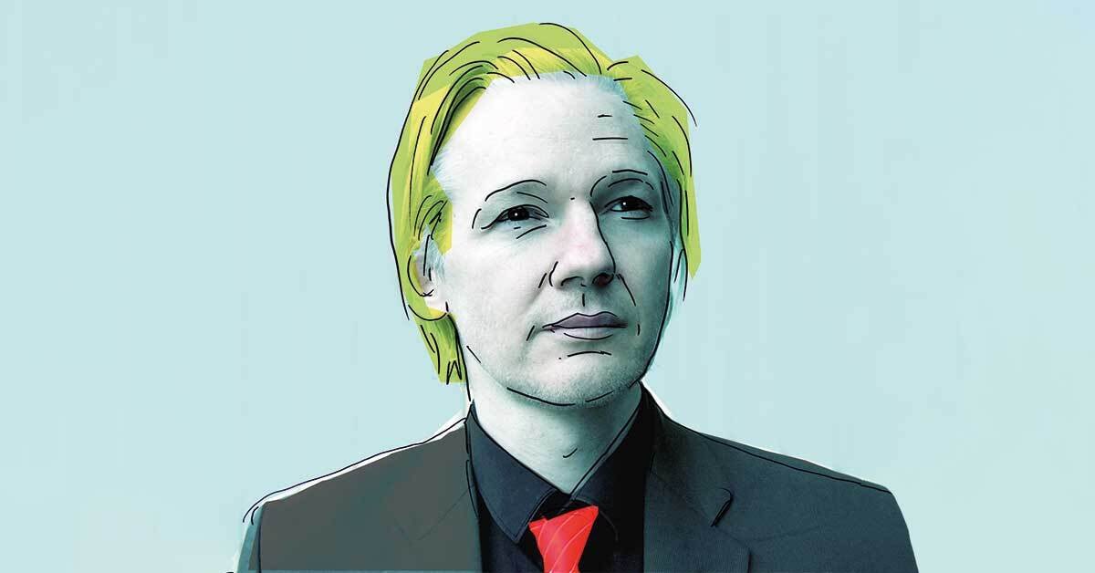 stiliiran portret Juliana Assangea