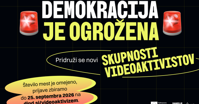 Demokracija je ogrožena. Pridruži se novi skupini videoaktivistov na delavnici, ki bo potekala 2. oktobra v Ljubljani.