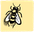 Participacija in vključenost - ikona. Ilustracija čebele na rumenem ozadju.