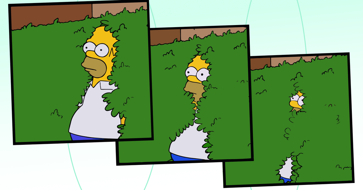 Homer Simpson se umika v živo mejo.