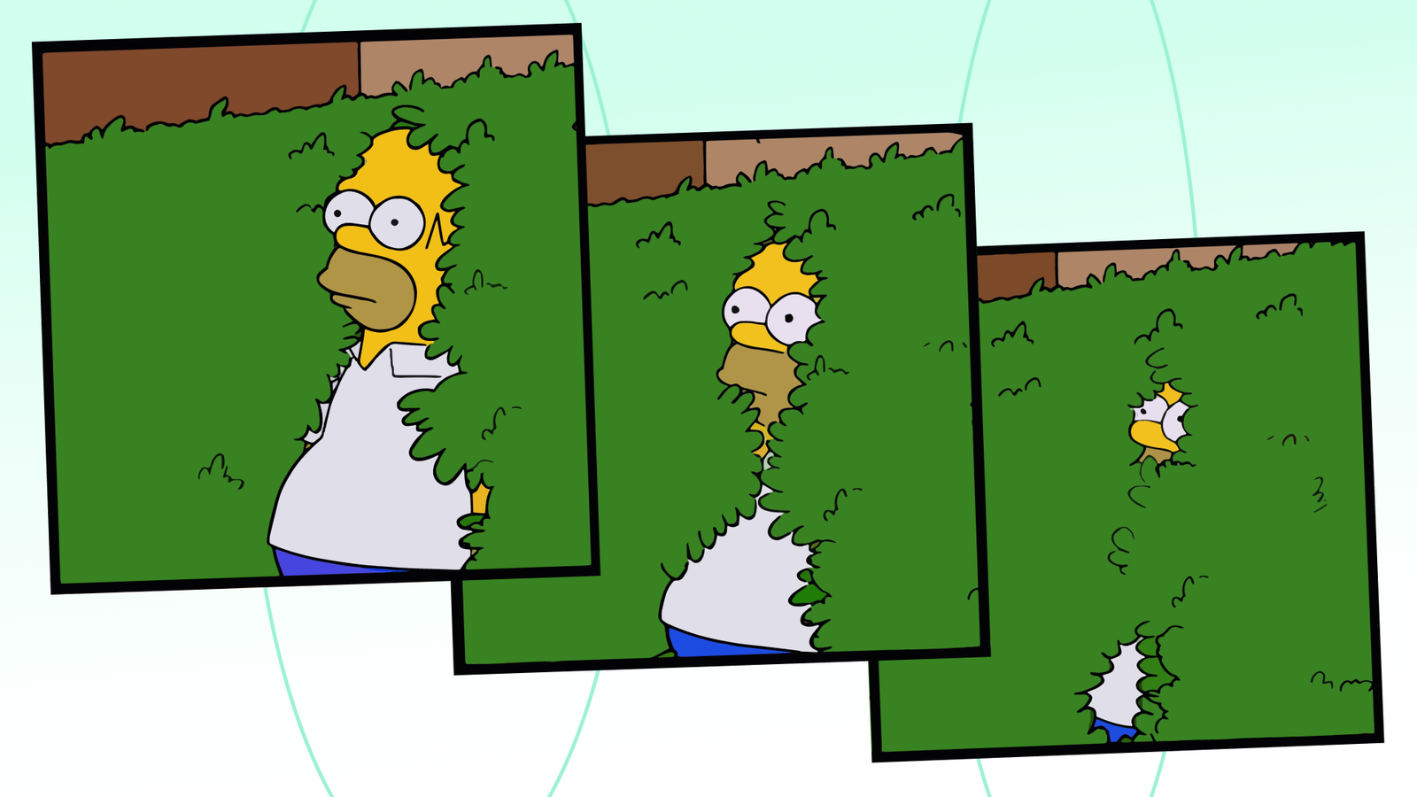Homer Simpson se umika v živo mejo.