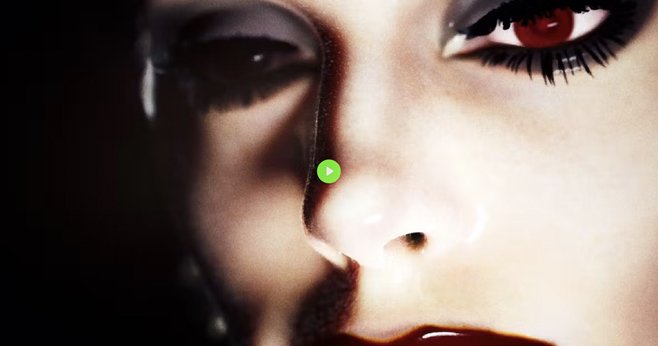 Zajem zaslona dokumentarnega filma, na katerem je obraz, posnet od blizu.