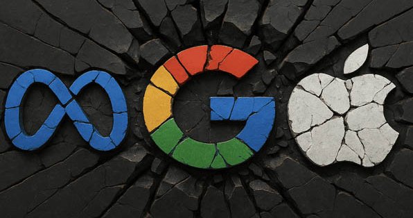 Razbiti logotipi Mete, Googla in Appla