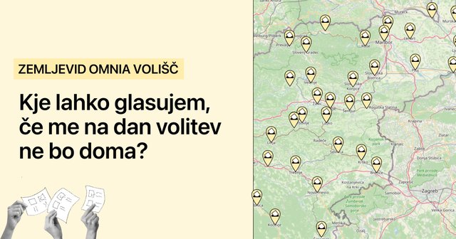 Grafika pojasnjuje možnosti glasovanja, če volivca 22. marca ne bo doma: predčasno lahko glasuje brez prijave v torek, sredo ali četrtek pred volilno nedeljo, ali pa na volilni dan na OMNIA volišču kjerkoli v Sloveniji (prijava do 18. marca).
