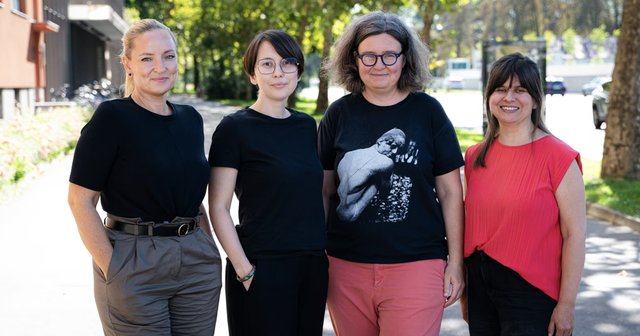 Fotografija predstavnic Pravne mreže, Katarina Bervar Sternad, Maja Cimerman, Barbara Rajgelj, Nataša Posel.