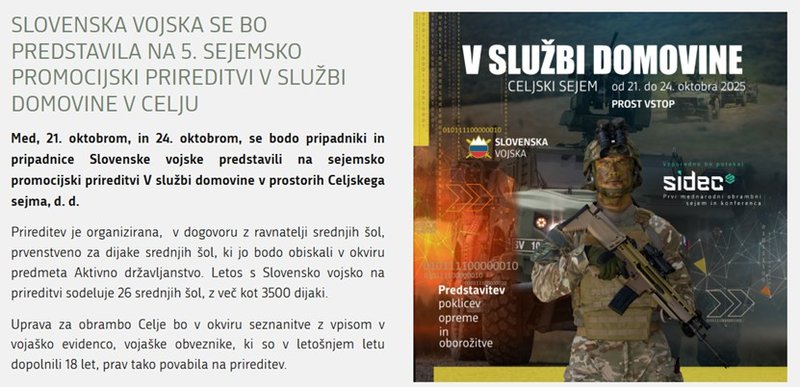 Promocijska predstavitev slovenske vojske