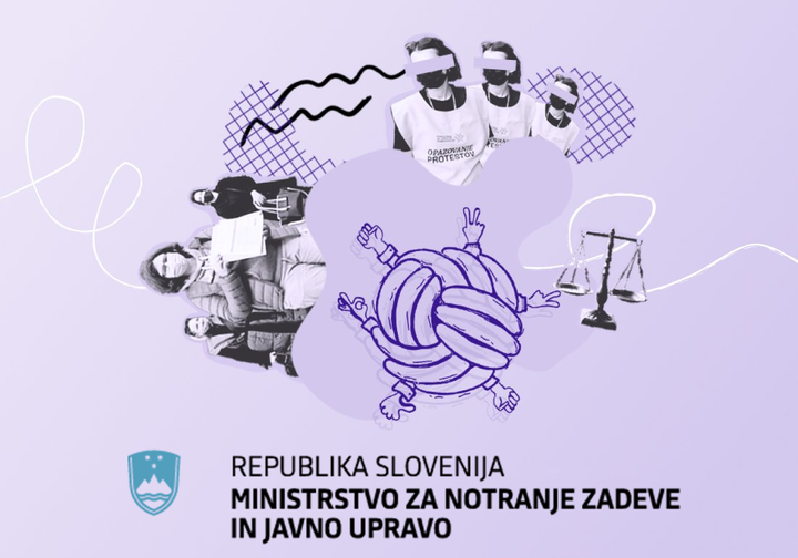 Kolaž, ki ponazarja Pravno mrežo in logotip Ministrstva za notranje zadeve in javno upravo