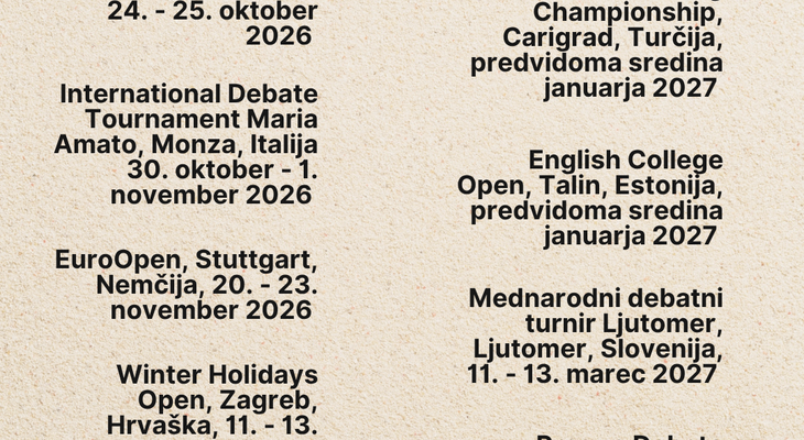 Mednarodna debatna tekmovanja 202627