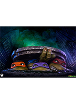 Diorama en résine des Tortues Ninja émergeant d'un égout par PCS