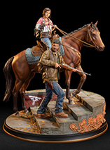 Diorama en résine Joel et Ellie à cheval dans le jeu The Last of Us