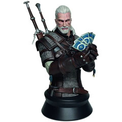 le-buste-de-geralt-dans-witcher-3-jouant-au-gwent-par-dark-horse-est-en-promo