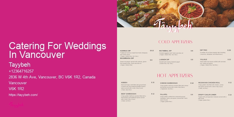Custom Private Event Catering Catering For Weddings In Vancouver