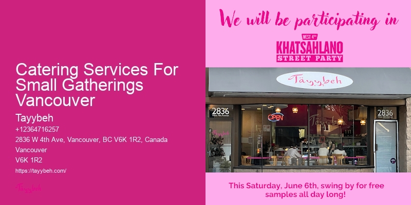 Personalized Food Ideas For Events Catering Services For Small Gatherings Vancouver