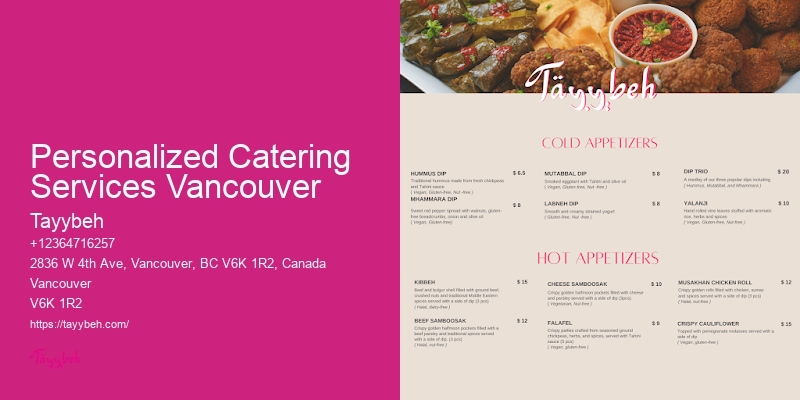 Affordable Catering For Special Occasions Personalized Catering Services Vancouver