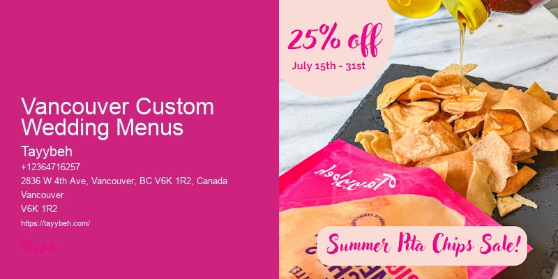 Wedding Food Menu Planners Vancouver Custom Wedding Menus