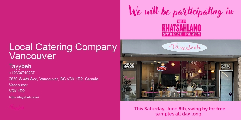 On-Site Event Catering Local Catering Company Vancouver
