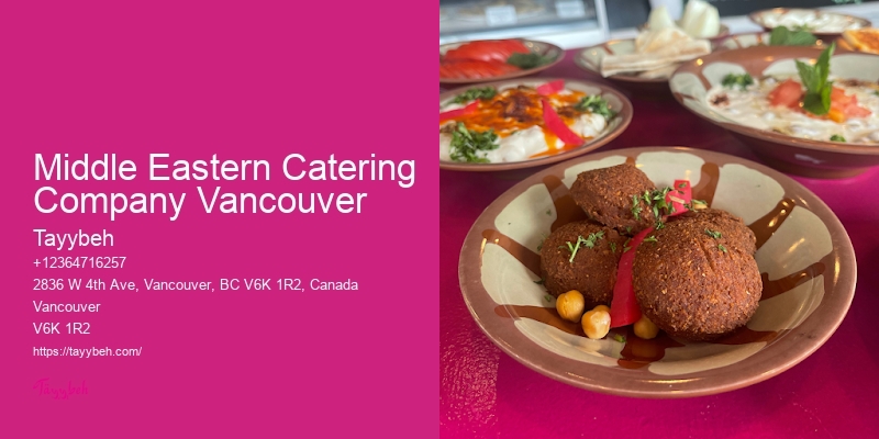 Catering Menus Middle Eastern Catering Company Vancouver