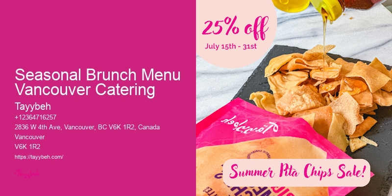 Seasonal Brunch Menu Vancouver Catering Caterers for Corporate Lunches