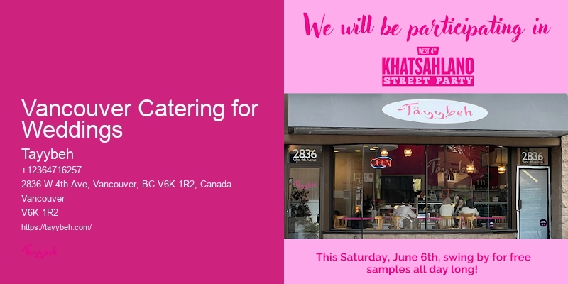 Tayybeh Social Enterprise Vancouver Catering for Weddings
