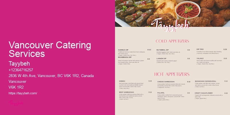 Personalized Wedding Catering Vancouver Catering Services