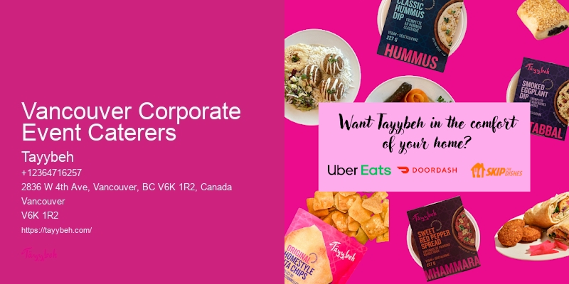 Vancouver Corporate Event Caterers Event Catering Menus