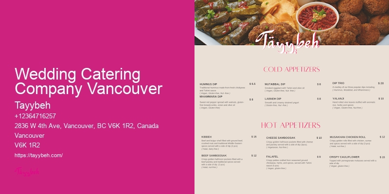 Wedding Catering Company Vancouver Food for Conferences and Events