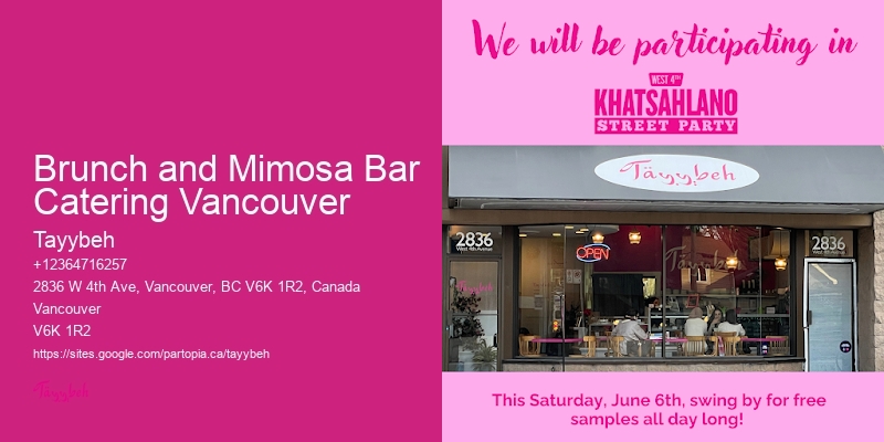 Express Lunch Catering Brunch and Mimosa Bar Catering Vancouver