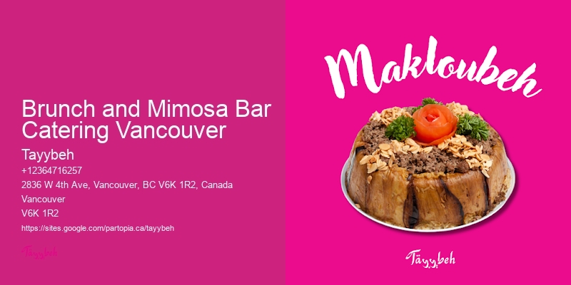 Brunch and Mimosa Bar Catering Vancouver Halal Wedding Catering