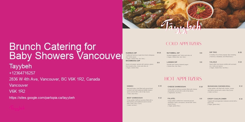Outdoor Wedding Catering Brunch Catering for Baby Showers Vancouver