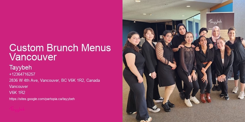 Custom Brunch Menus Vancouver