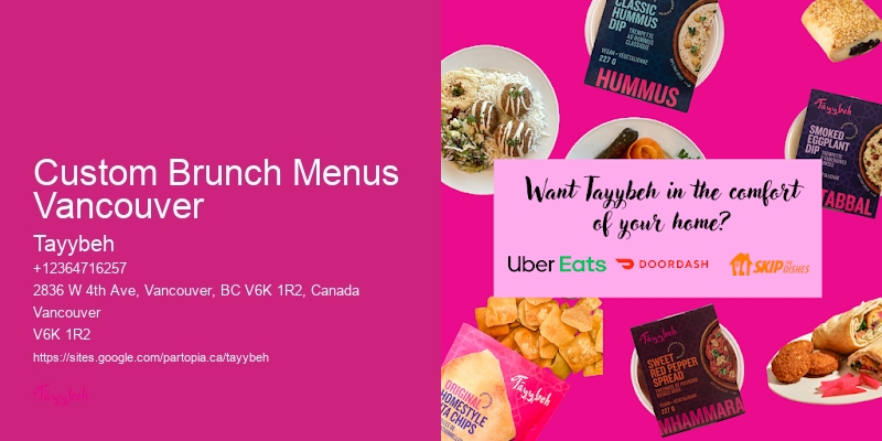 Brunch Catering with Delivery Custom Brunch Menus Vancouver