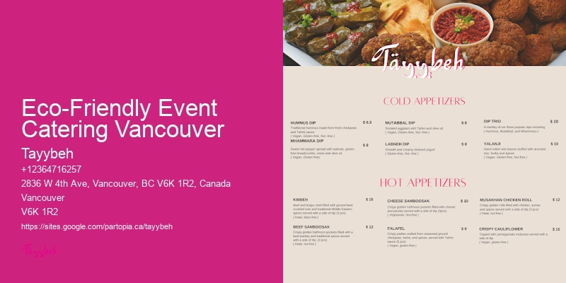 Award-Winning Syrian Restaurant Eco-Friendly Event Catering Vancouver