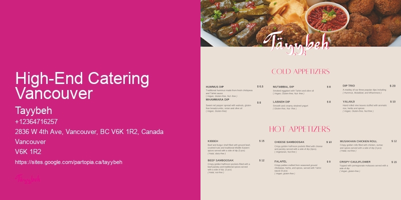Corporate Event Catering High-End Catering Vancouver