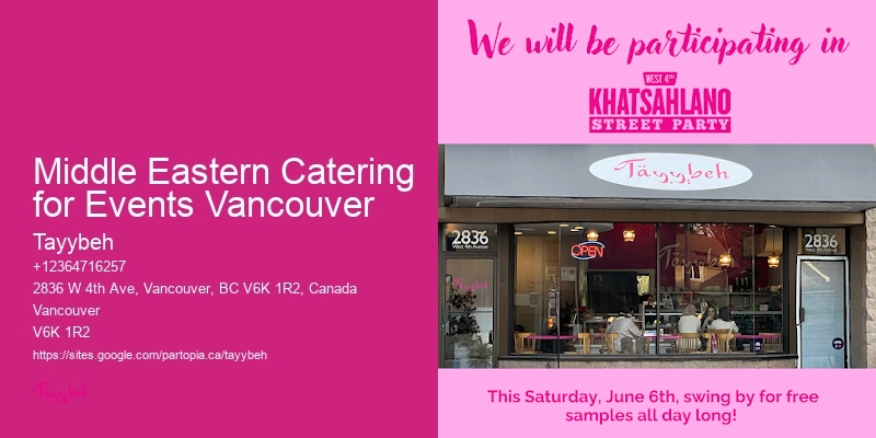 Middle Eastern Catering for Events Vancouver Office Catering Menus