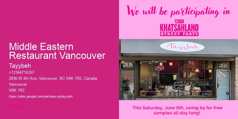 Custom Lunch Catering Middle Eastern Restaurant Vancouver