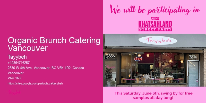Organic Brunch Catering Vancouver Event Catering