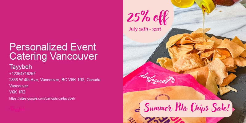Personalized Event Catering Vancouver Catering for Private Events