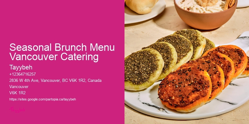 Small Wedding Catering Seasonal Brunch Menu Vancouver Catering