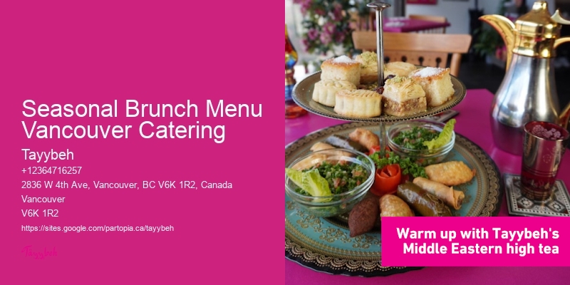 Seasonal Brunch Menu Vancouver Catering