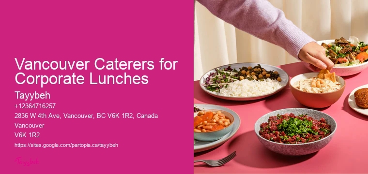 Vancouver Caterers for Corporate Lunches Office Catering Menus
