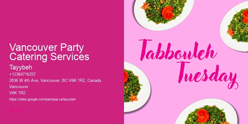 Catering for Corporate Events Vancouver Party Catering Services