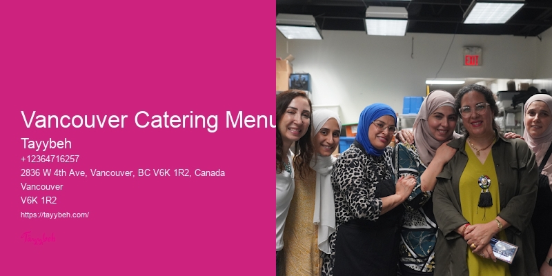 Vancouver Catering Menu
