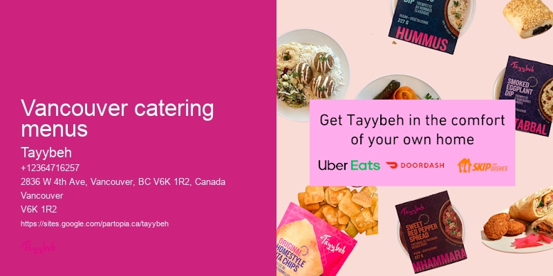 Vancouver catering menus