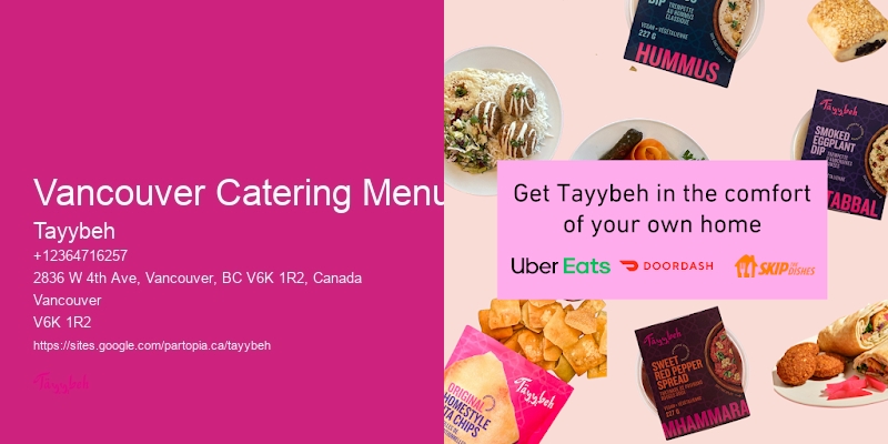 Vancouver Catering Menu