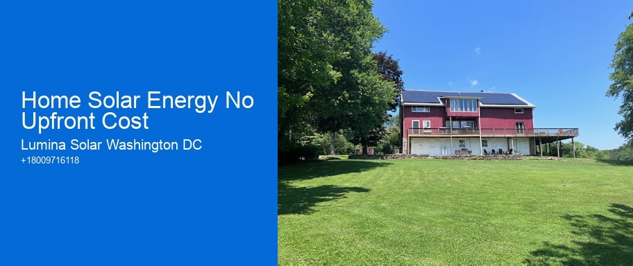 Home Solar Energy No Upfront Cost