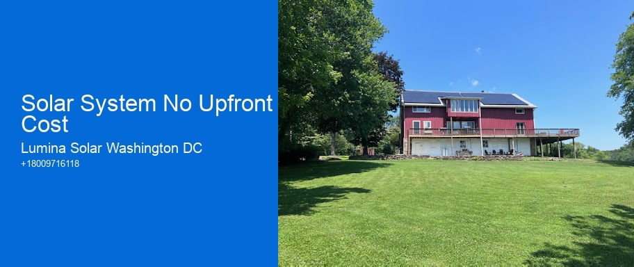 Solar System No Upfront Cost